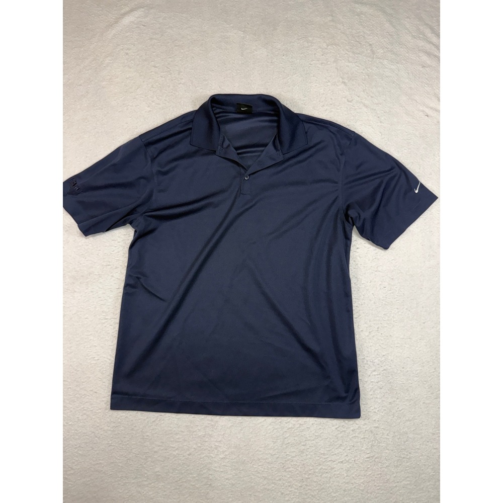 Nike Golf Mens Dri-FIT Polo Shirt Navy Blue Short Sleeve Size Large SMC Logo